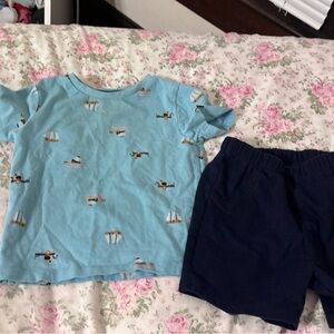 Blue Kids Shirt with Nautical Print